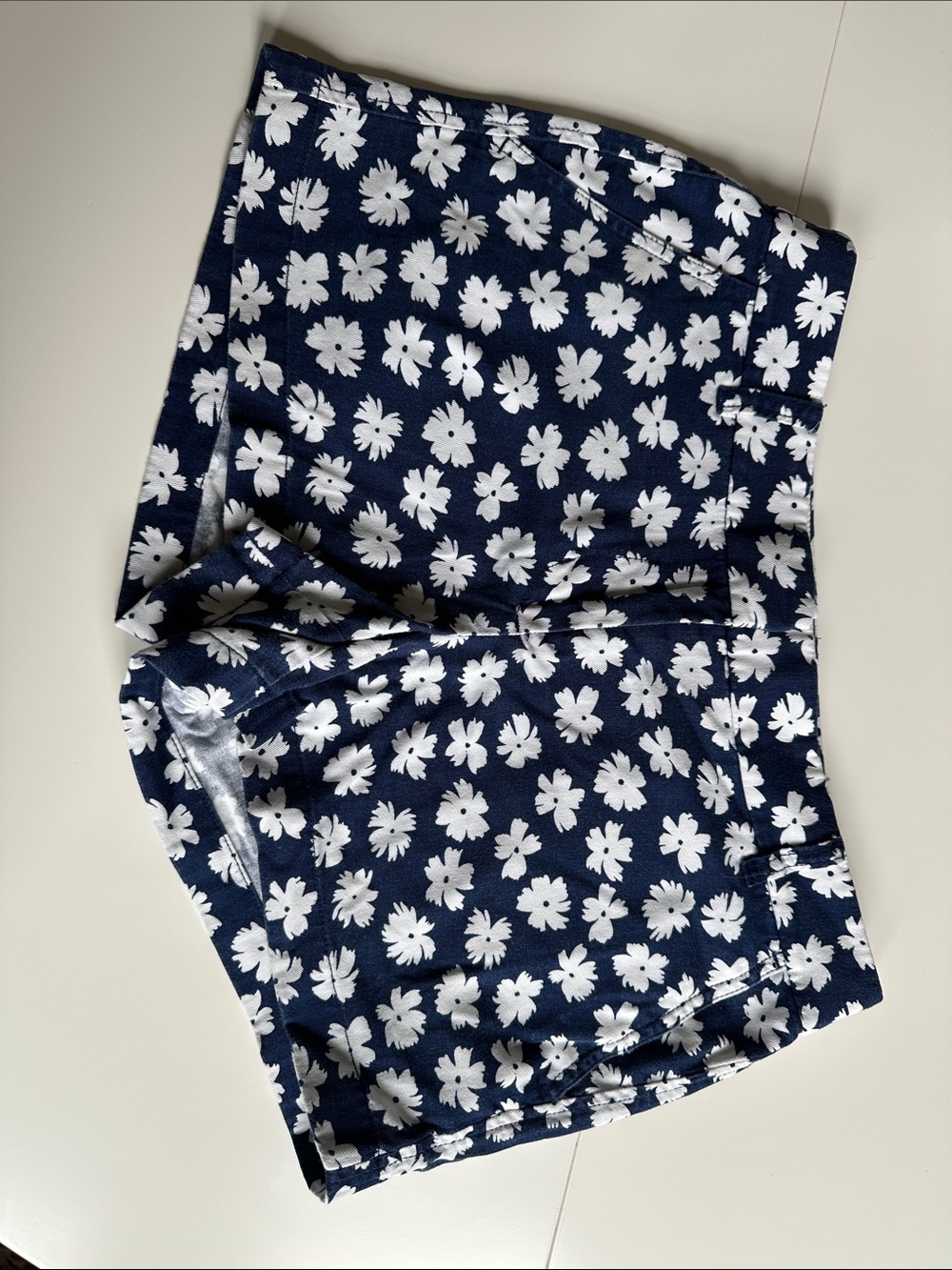 J. Crew Factory Navy and White Floral Shorts